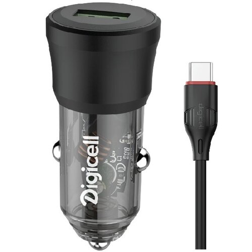  Digicell Transparent Car Charger Set Type-C QC 3.0 18W auto punjač Cijene