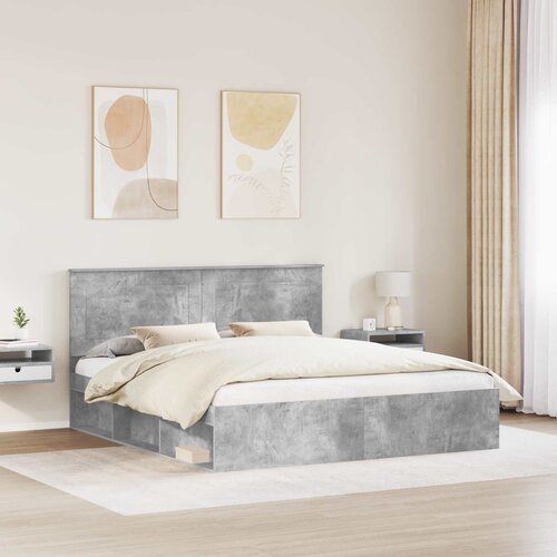  Krevetna konstrukcija Beton 180 x 200 cm Čvrsto borovo drvo Slike