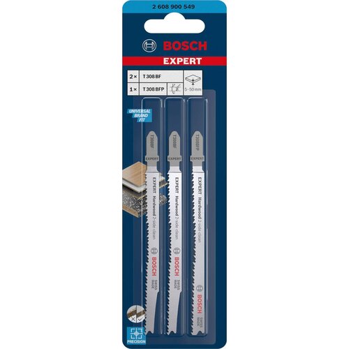 Bosch 2-delni komplet EXPERT &amp;bdquo;Hardwood 2-side clean&amp;ldquo; listova ubodne testere T308BF/BFP - 2608900549 Slike