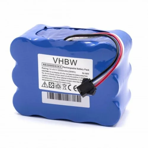 VHBW baterija za xrobot XR210 / XR510 / KV8, priklop s kablom, 2000 mah