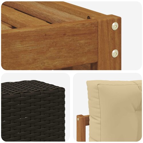  Set vanjskih sofa 6 kom. Prirodna i bež Smeđa Slike