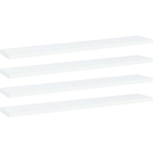 Police za knjige 4 kom bijele 60x10x1,5 cm konstruirano drvo Slike