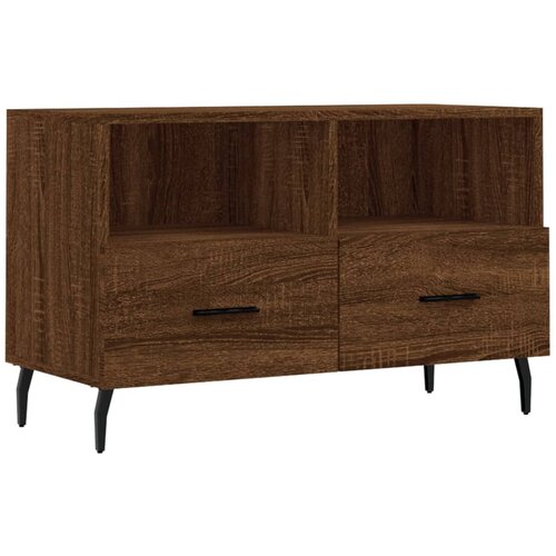 Maison Chic TV omarica - TV stojalo - Televizijska omarica rjavi hrast 80x36x50 cm inženirski les, (21699153) Slike