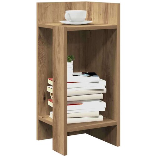 VidaXL Pomoćni stolići 2 kom s policom boja hrasta 25,5x27x60 cm Slike