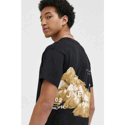 Jack &amp;amp; Jones Bombažna kratka majica črna barva Slike