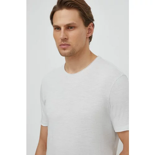 Sisley Bombažna kratka majica moški, siva barva