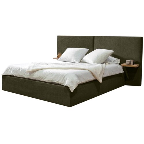 Bobochic Paris Tamno zeleni tapecirani bračni krevet s prostorom za odlaganje s podnicom 160x200 cm Blandine – Cijene