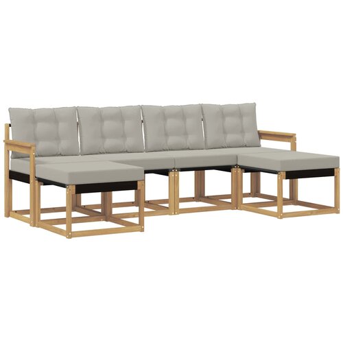vidaXL Zunanja garnitura za sedenje 6 pcs Bela in svetlo siva, (5000279492) Cene