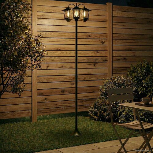  sa tri glave Crna 16 x 16 x 187 cm Aluminij i ABS Slike