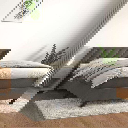 Box spring krevet s madracem tamnosivi 90x190 cm bar&amp;scaron;unasti Slike