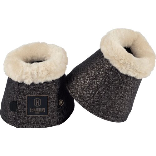 ESKADRON Skakalni zvonci za kopita Stingray Fauxfur, Black - XXL Slike