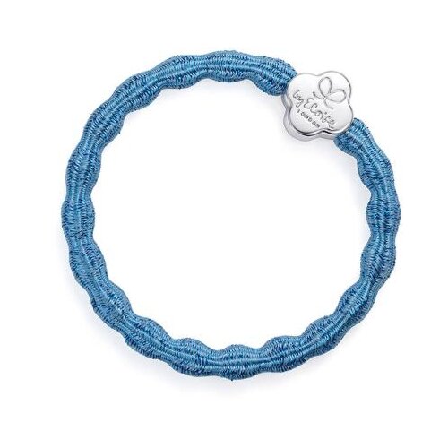 By Eloise London Metallic Silver Quatrefoil Sky Blue elastika za lase Cene