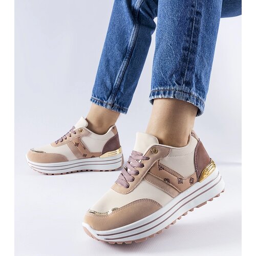 Gemre Pink-beige platform shoes Provinciale Cijene