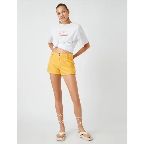 Koton Shorts - Yellow - Normal Waist