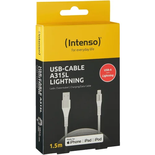 Intenso USB kabl za smartphone, USB - A to Lightning, 1.5 met. - USB-Cable A315L