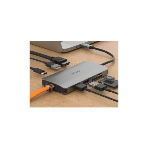 Hub Dlink 8u1 sa USB-C/HDMI/Ethernet/Card DUB-M810 Slike