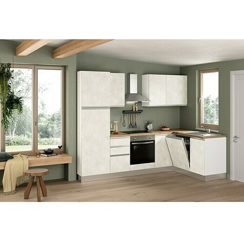 Marinelli Cucine Montažna kutna kuhinja Marina (&amp;Scaron; x D: 270 x 165 cm, Bijela, S električnim uređajima, Sudoper na desnoj strani) Slike