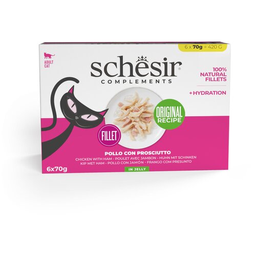 Schesir Complements u želeu 6 x 70 g - Piletina sa &amp;scaron;unkom Slike