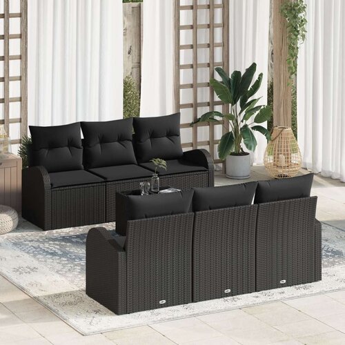 Vrtna garnitura - 4-dijelni set vrtnih sofa s Jastučićima Crni Poli Ratan Slike