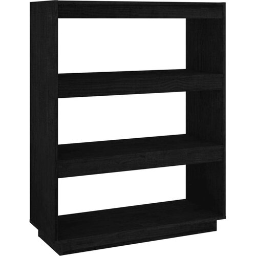 VidaXL Ormarić za knjige / sobna pregrada crni 80x35x103 cm borovina Slike