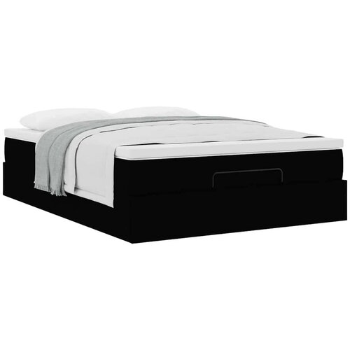  Otomanski krevet s madracem crni 140x190 cm umjetna koža Slike