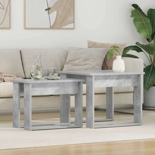  Set stolića za kavu 2 pcs Betonski sivi Konstruirano drvo Cijene