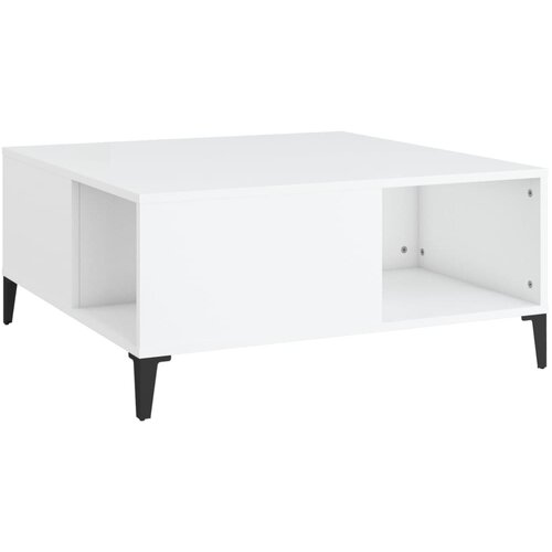 Maison Chic Klubska mizica - kavna mizica - Nizka mizica bela 80x80x36,5 cm inženirski les, (21753639) Cene