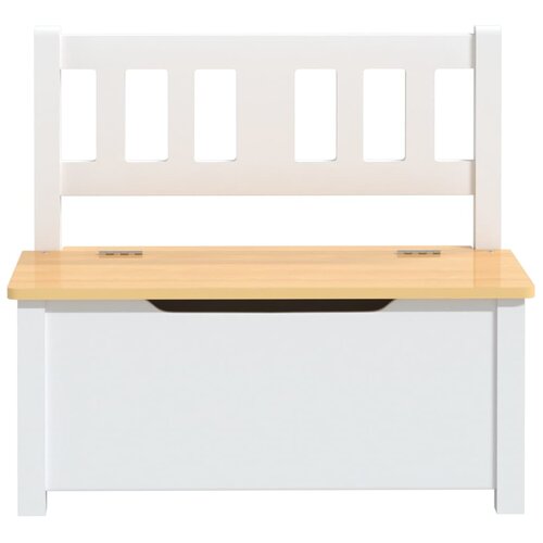  Dječja klupa za pohranu bijela i bež 60 x 30 x 55 cm MDF Slike