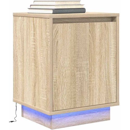  Noćni ormarić s LED svjetlima boja hrasta sonome 38x34x50 cm Cijene