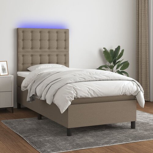  The Living Store Box spring postelja z vzmetnico LED taupe 80x200 cm blago - Box Spring Postelja, (21515684) Slike
