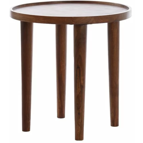 Light & Living Okrugao pomoćni stol od masivnog bagrema ø 49 cm Qiano –