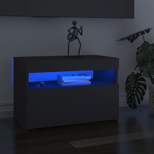 VidaXL TV omarica z LED lučkami 2 kosa siva 60x35x40 cm Slike