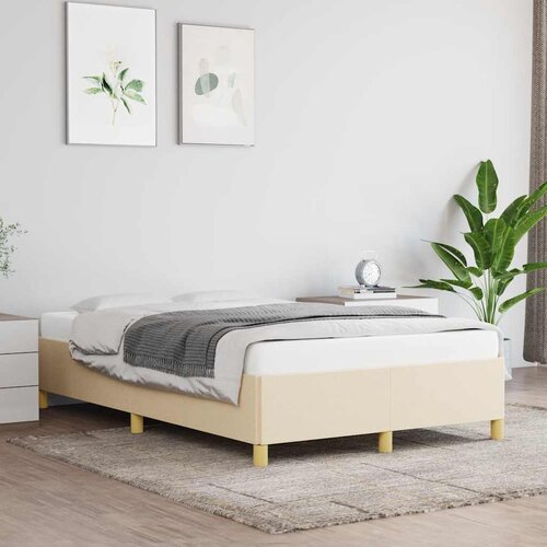  Okvir kreveta bez madraca krem 120x190 cm od tkanine Cijene