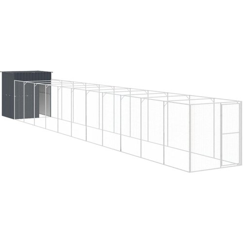 vidaXL Pasja uta z izhodom antracitna 165x1271x181 cm pocinkano jeklo, (20759799) Cene