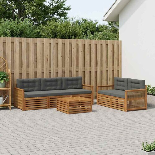  Set vanjskih sofa 6 kom. Prirodna i antracit Slike