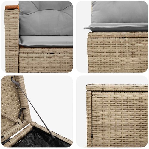  Set sofe 7 kom. Bež i svijetlo siva 123 x 62 x 69 cm Slike