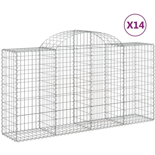 VidaXL Obokana gabionska ko&amp;scaron;ara 14 kos 200x50x100/120cm cinkano železo, (20758464) Slike