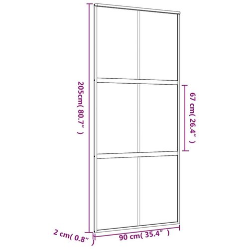  Klizna vrata zlatna 90 x 205 cm matirano staklo ESG i aluminij Slike