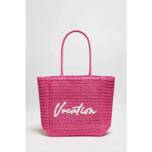 Marisse Pink Woven Bag With Inscription Cijene