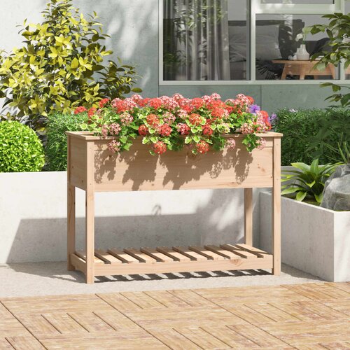 vidaXL Visoka greda s polico 111,5x54x81 cm trdna borovina Cene
