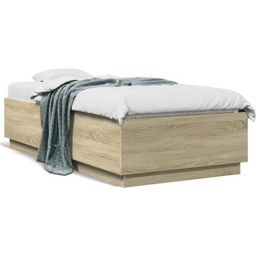 vidaXL Posteljni okvir sonoma hrast 90x190 cm inženirski les Cene
