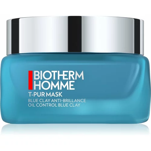 Biotherm Homme T - Pur Blue Face Clay čistilna maska za hidracijo kože in zmanjšanje por 50 ml