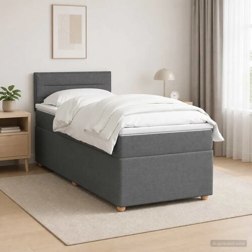  Boxspring krevet s madracem Tamnosiva 90 x 200 cm Tkanina - Tamnosiva 90 x 200 cm Dizajn linija Slike