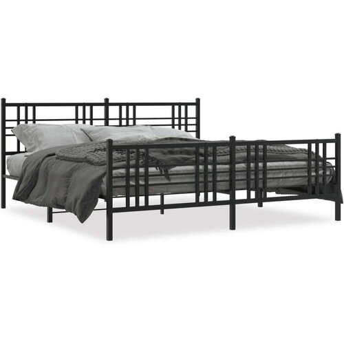 vidaXL Metalni okvir kreveta uzglavlje i podnožje crni 183x213 cm Cijene