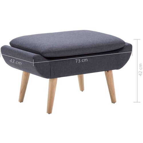 VidaXL Tabure s presvlakom od tkanine 73 x 43 x 42 cm tamnosivi Slike