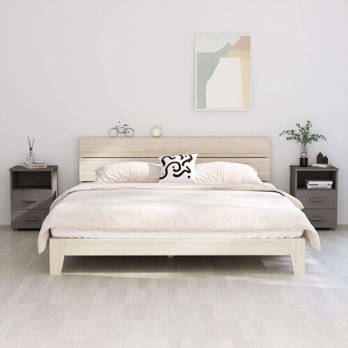  Noćni ormarići HAMAR 2 kom svjetlosivi 40x35x62 cm od borovine Cijene