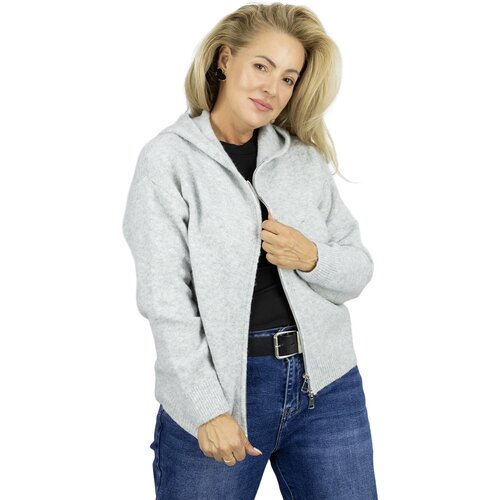 Pri Short unzipped hooded cardigan sweater with zipper NORA Slike