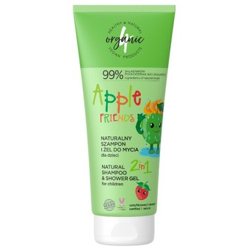 4Organic prirodni šampon i gel za tuširanje za decu applefriends 4organic 2u1 Slike