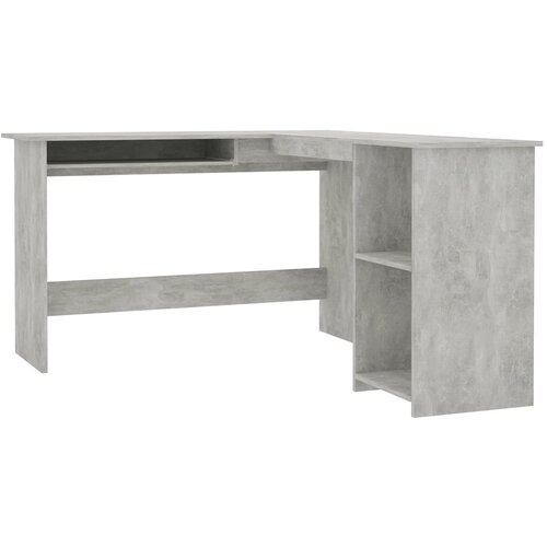 Maison Chic Kotna miza - pisarni&amp;scaron;ka miza - Računalni&amp;scaron;ka miza L-oblike betonsko siva 120x140x75 cm iverna plo&amp;scaron;ča, (21785029) Slike