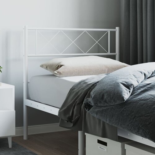 VidaXL Kovinsko vzglavje belo 90 cm Slike